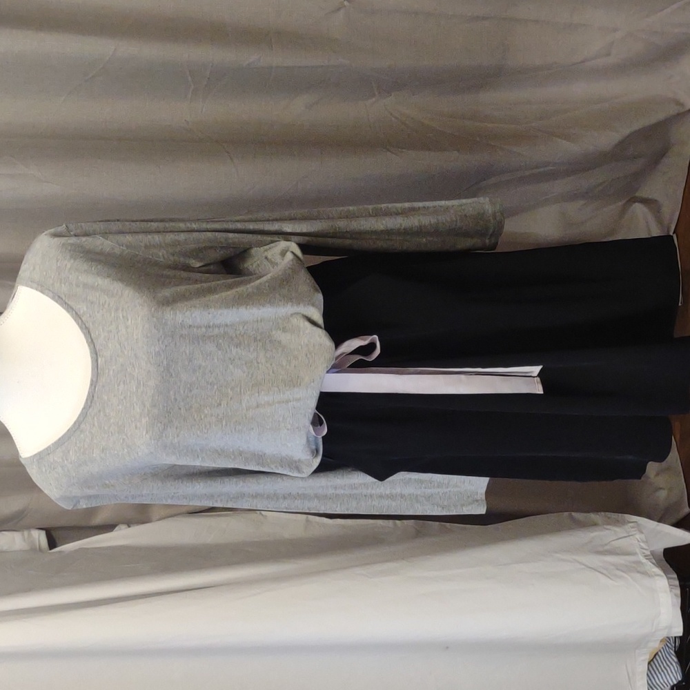 Shade tie waist long sleeve dress